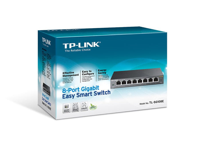 TP-Link TL-SG108E 8-Port Gigabit Easy Smart Switch - ACE Peripherals