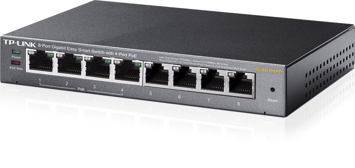 TP-Link TL-SG108PE 8-Port Gigabit Easy Smart Switch with 4-Port PoE - ACE Peripherals