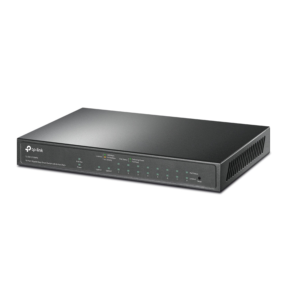 TP-Link TL-SG1210MPE 10-Port Gigabit Easy Smart Switch with 8-Port PoE+ - ACE Peripherals