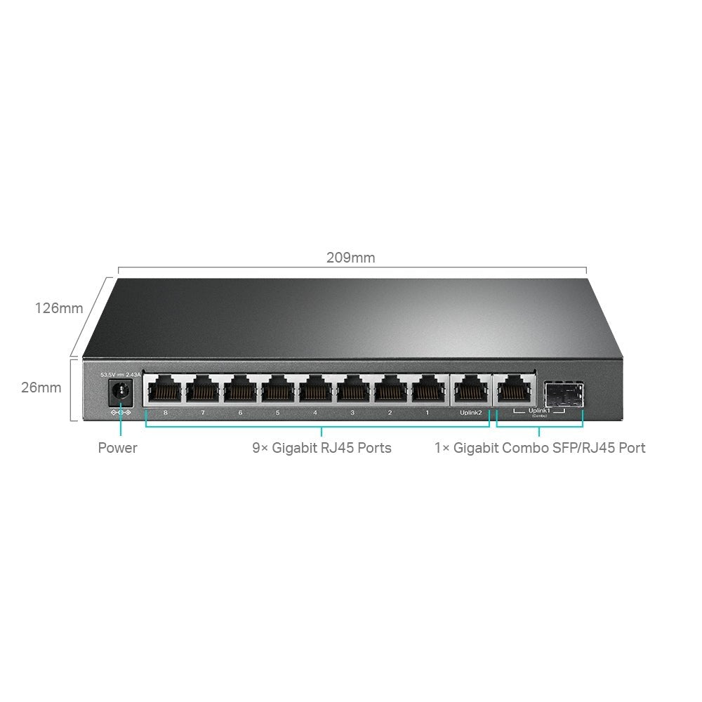 TP-Link TL-SG1210MPE 10-Port Gigabit Easy Smart Switch with 8-Port PoE+ - ACE Peripherals