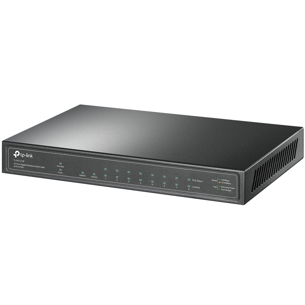 TP-Link TL-SG1210P 10-Port Gigabit with 8-Port PoE+ Unmanaged Switch - ACE Peripherals