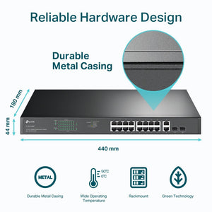 TP-Link TL-SG1218MP 18-Port Gigabit with 16 PoE+ Unmanaged Switch - ACE Peripherals