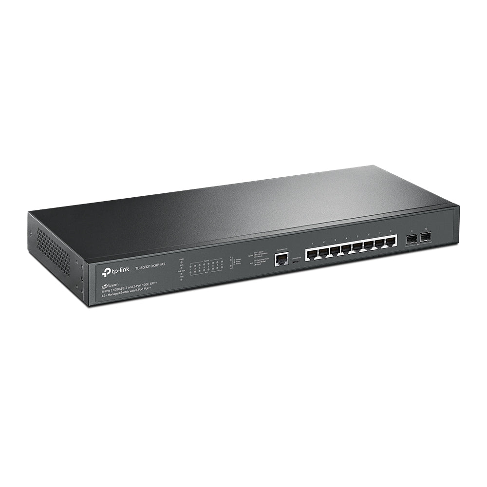 TP-Link TL-SG3210XHP-M2 JetStream 8-Port 2.5GBASE-T and 2-Port 10GE SFP+ L2+ Managed Switch with 8-Port PoE+ ACE Peripherals