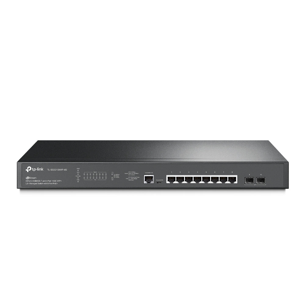 TP-Link TL-SG3210XHP-M2 JetStream 8-Port 2.5GBASE-T and 2-Port 10GE SFP+ L2+ Managed Switch with 8-Port PoE+ ACE Peripherals
