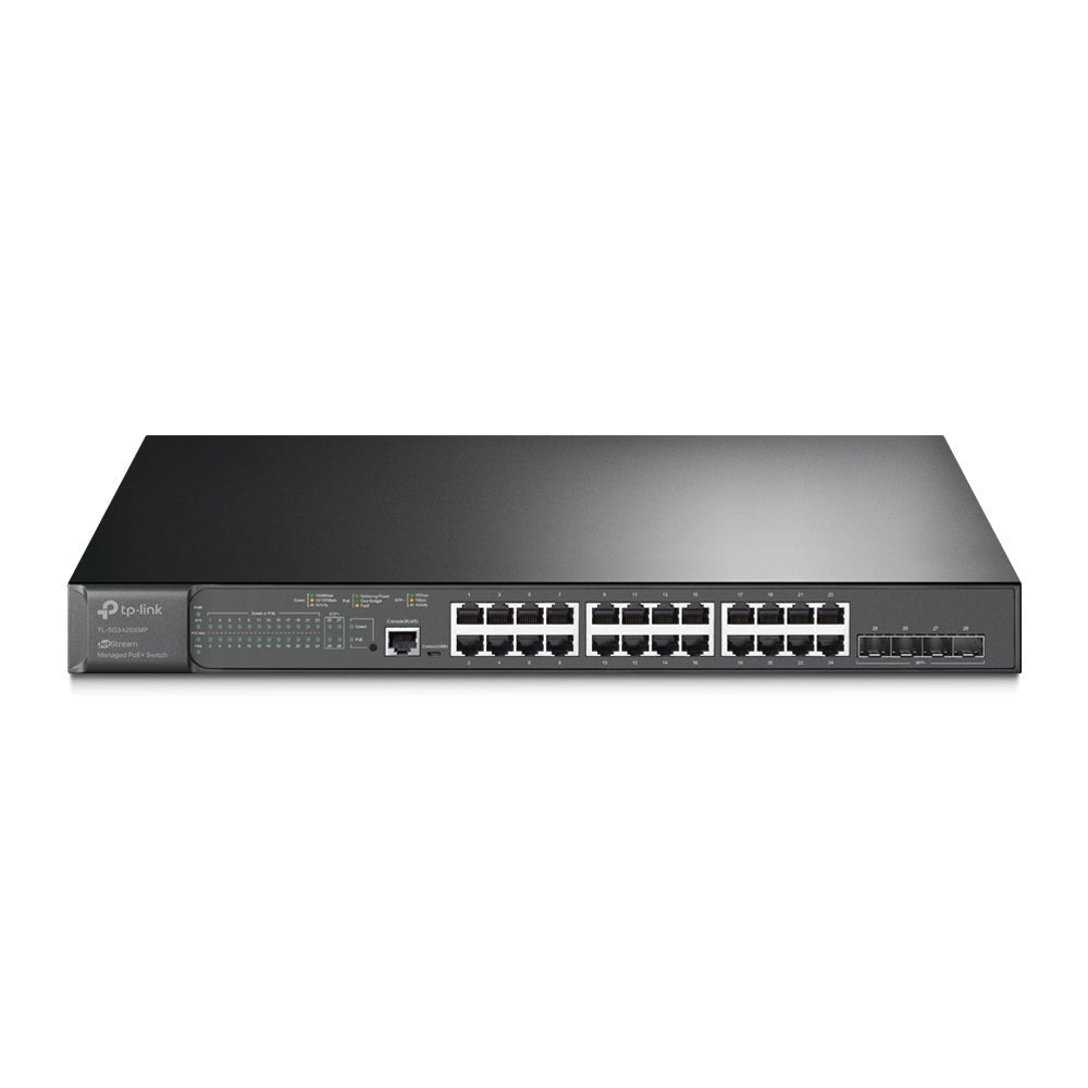 TP-Link TL-SG3428XMP JetStream 24-Port Gigabit and 4-Port 10GE SFP+ L2+ Managed Switch with 24-Port PoE+ - ACE Peripherals