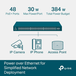 TP-Link TL-SG3452P JetStream 52-Port Gigabit L2+ Managed Switch with 48-Port PoE+ - ACE Peripherals