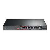 TP-Link TL-SL1226P 24-Port 10/100Mbps + 2-Port Gigabit 250m Long Range PoE+ Unmanaged Switch - ACE Peripherals