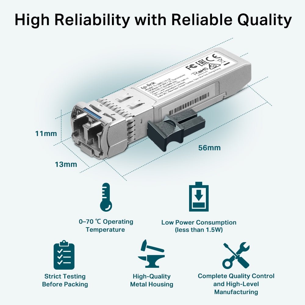 TP-Link TL-SM5110-LR 10GBase-LR SFP+ LC Transceiver - ACE Peripherals