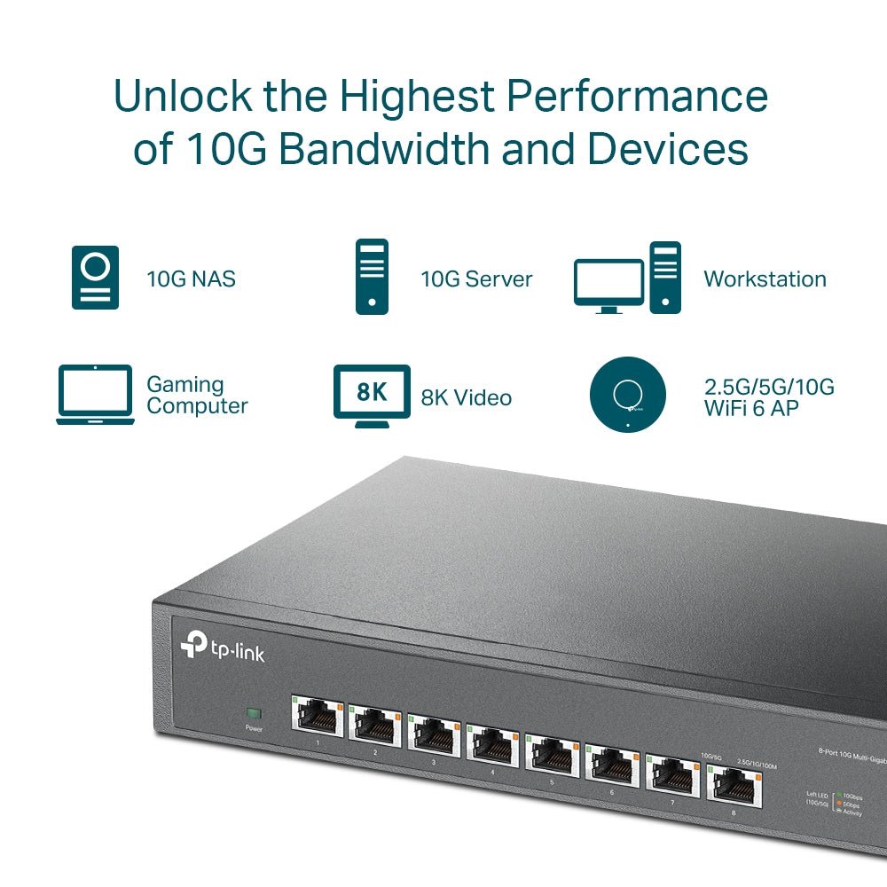 TP-Link TL-SX1008 8-Port 10G Unmanaged Switch - ACE Peripherals