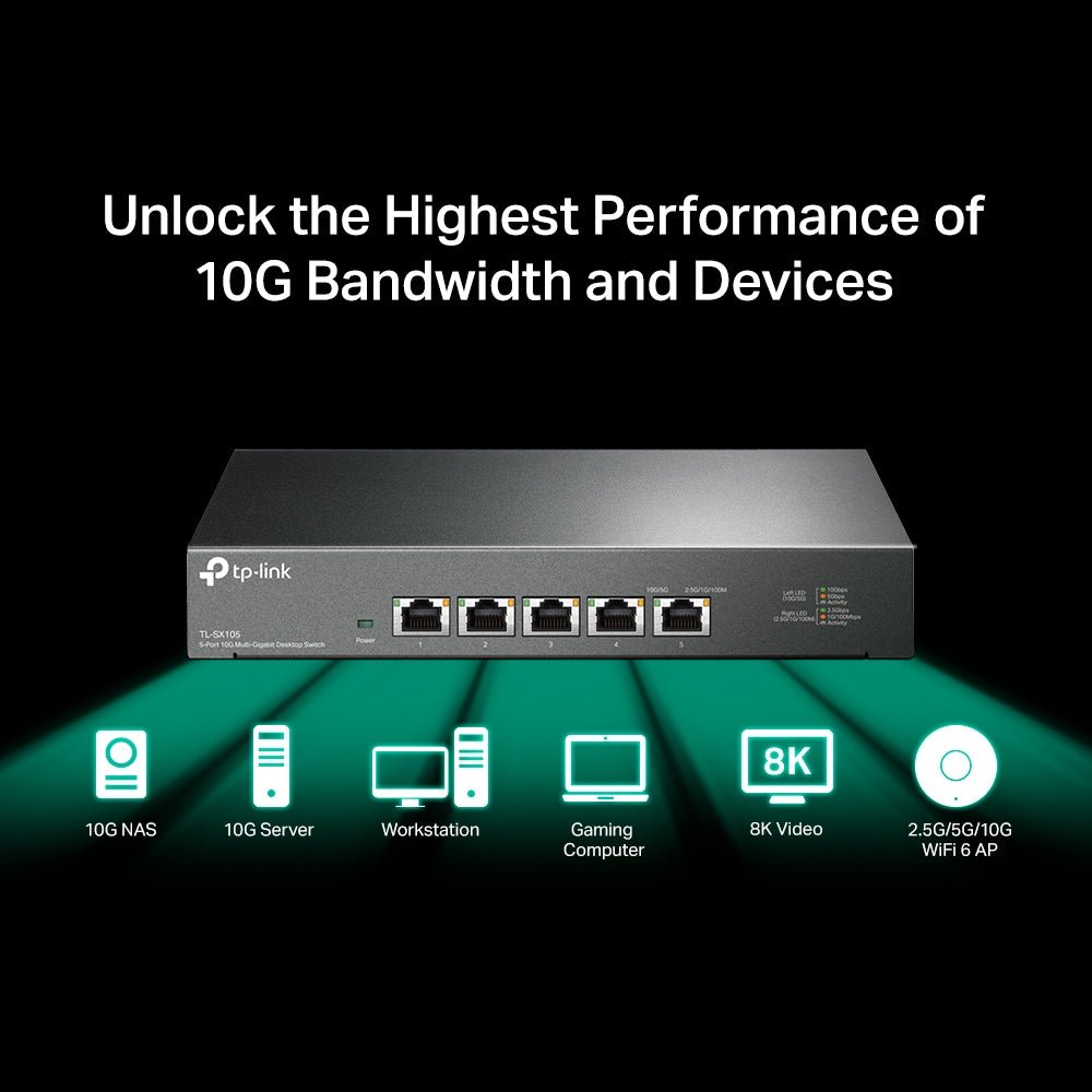 TP-Link TL-SX105 5-Port 10G Unmanaged Switch - ACE Peripherals