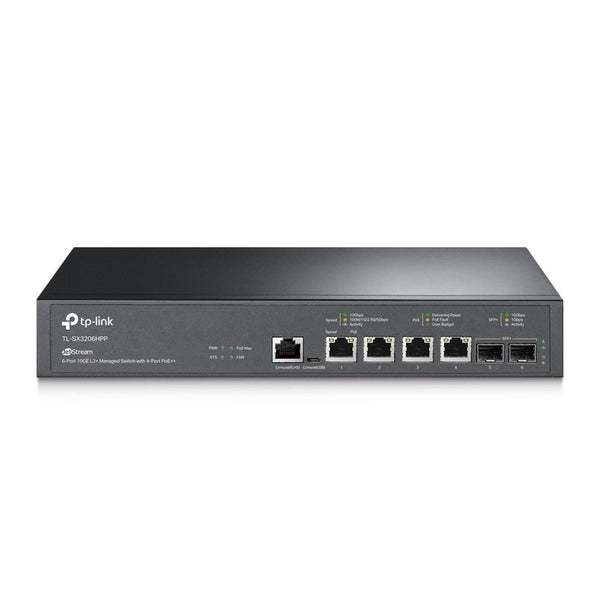 TP-Link TL-SX3206HPP JetStream 6-Port 10GE L2+ Managed Switch with 4-Port PoE++ - ACE Peripherals