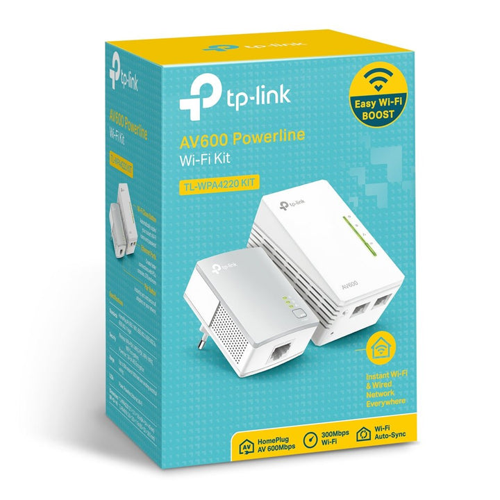 TP-Link TL-WPA4220 KIT 300Mbps AV600 Wi-Fi Powerline Extender Starter Kit - ACE Peripherals