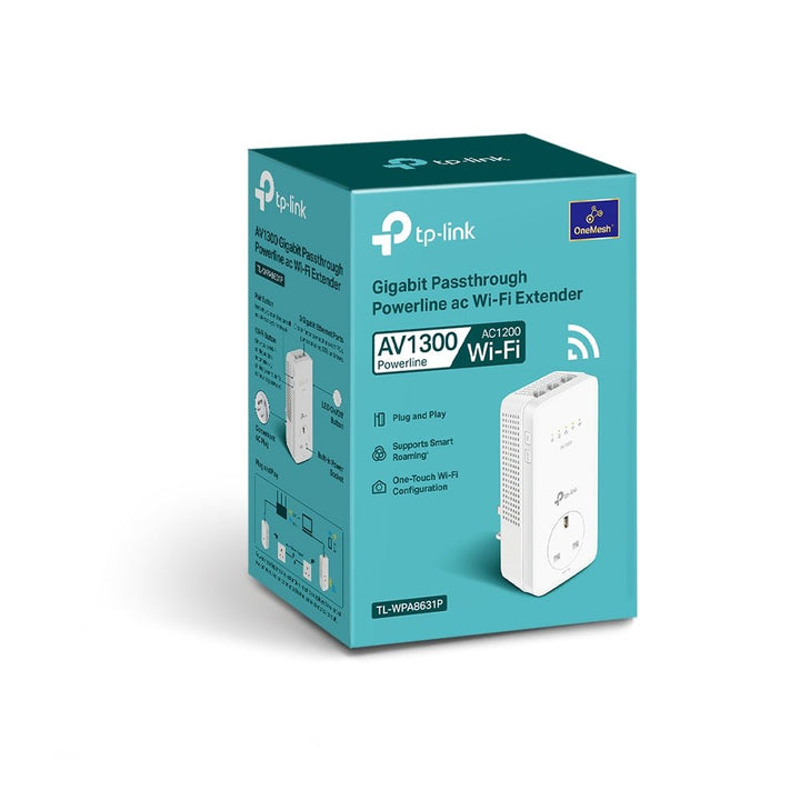 TP-Link TL-WPA8631P AV1300 Gigabit Passthrough Powerline AC Wi-Fi Extender - ACE Peripherals