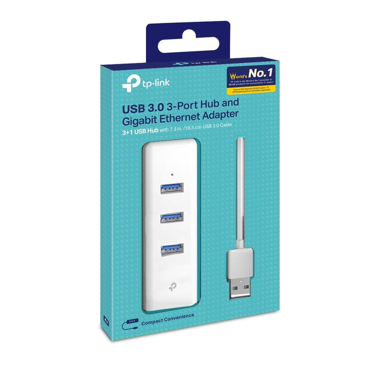 TP-Link UE330 USB 3.0 3-Port Hub & Gigabit Ethernet Adapter 2 in 1 USB Adapter - ACE Peripherals