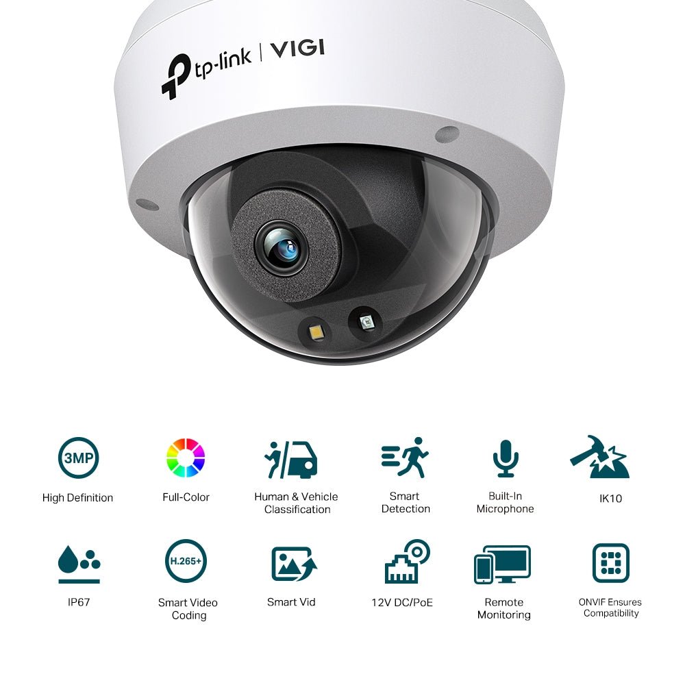 TP-Link VIGI C230 3MP Full-Color Dome Network Camera - ACE Peripherals