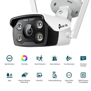 TP-Link VIGI C340-W 4MP Outdoor Full-Color Wi-Fi Bullet Network Camera - ACE Peripherals