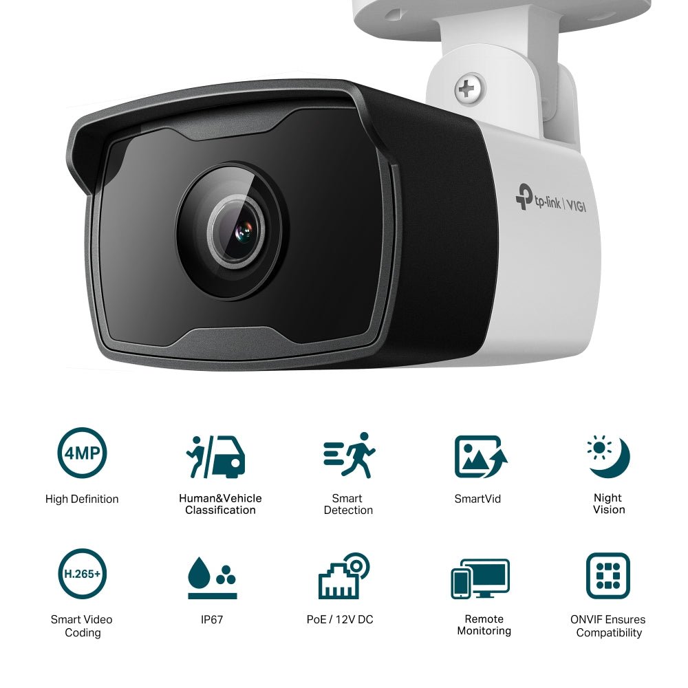 TP-Link VIGI C340I 4MP Outdoor IR Bullet Network Camera - ACE Peripherals
