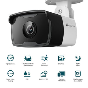 TP-Link VIGI C340I 4MP Outdoor IR Bullet Network Camera - ACE Peripherals