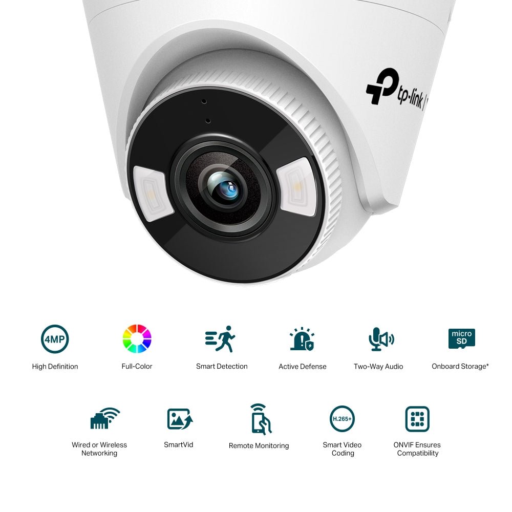 TP-Link VIGI C440-W 4MP Full-Color Wi-Fi Turret Network Camera - ACE Peripherals