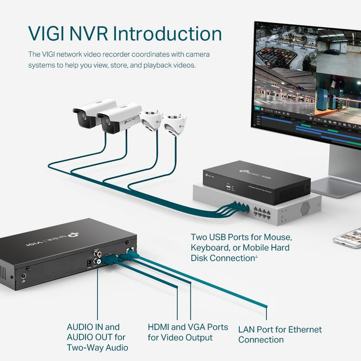 TP-Link VIGI NVR1008H 8 Channel Network Video Recorder - ACE Peripherals