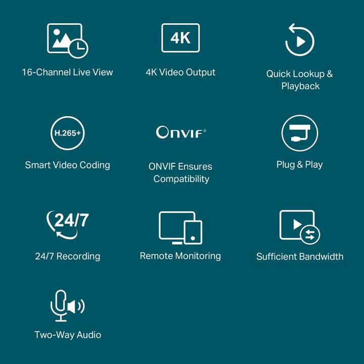 TP-Link VIGI NVR2016H 16 Channel Network Video Recorder - ACE Peripherals