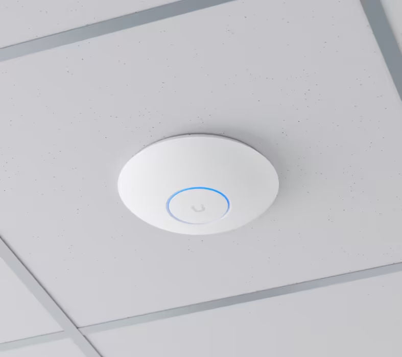Ubiquiti U7-Pro ceiling installation in a tiled room