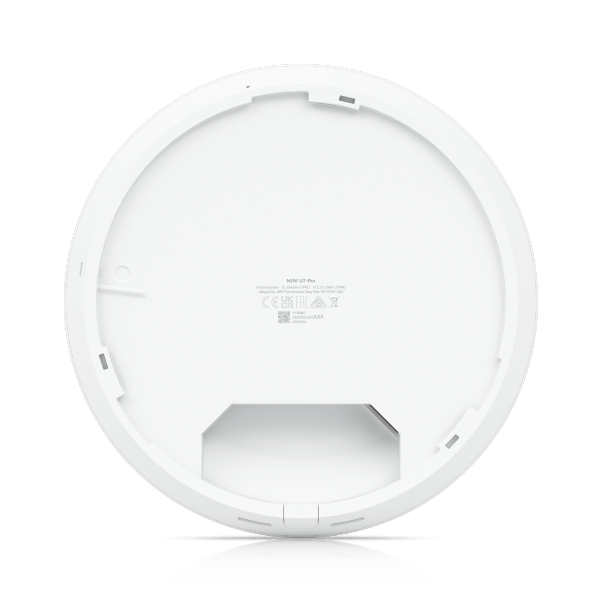 Ubiquiti U7-Pro rear view with Ethernet cable opening