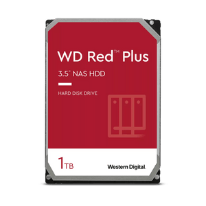 WD Red Plus 1TB NAS hard drive front view